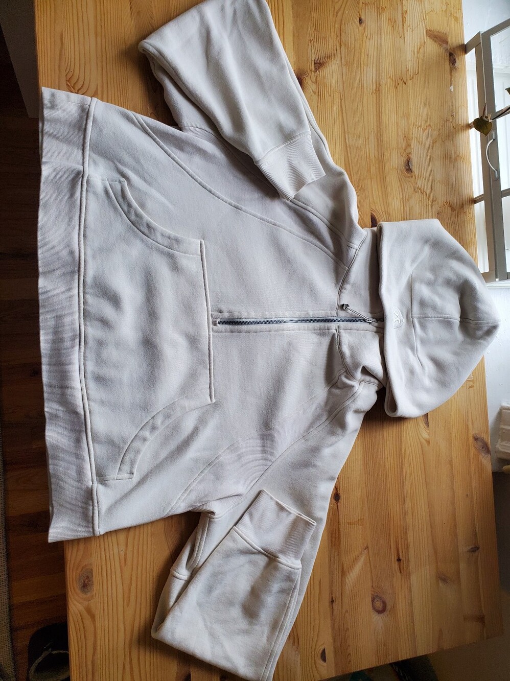 Lululemon Scuba Half-Zip Cropped Hoodie Bone L/XL